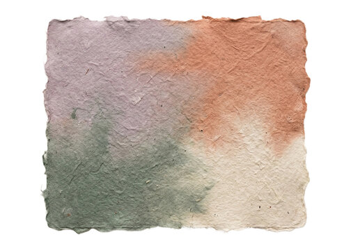 Handmade Paper Texture Sheet with Muted Pastel Colors and Irregular Edges