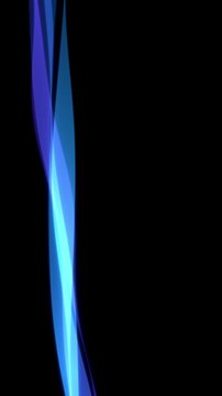 Vertical neon wave ribbons drift smoothly on a dark background in a futuristic 3D motion loop for mobile app UI splash screen and stories