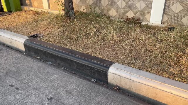Black and White Curb on City Roadside