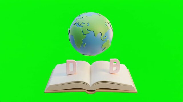Globe Resting on Open Book Representing Global Education and Knowledge