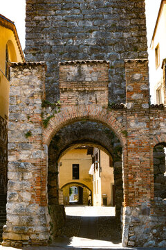 Castello Romano, historic castle at Coccaglio, in Brescia province, Italy