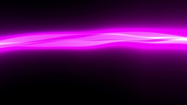Vibrant magenta neon wave streams horizontally across deep darkness in a stylized 3D render loop built for synthwave gaming interfaces and cyberpunk app UI