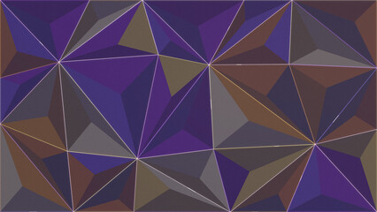 Obraz premium A sophisticated low-poly composition of angular facets in deep violet, earthy brown, and charcoal gray creates a dramatic modern backdrop for websites, banners, and creative projects.