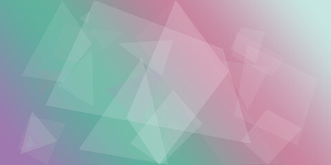 Obraz premium Soft translucent polygons overlap in a dreamy teal, pink, and lavender gradient, creating a calm modern design suitable for websites, presentations, branding, and seasonal campaigns.