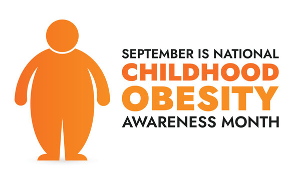Childhood Obesity Awareness Month Child Health Campaign Vector Illustration