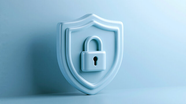 Cybersecurity awareness month graphic for october featuring a shield and padlock symbol on a bright background clean modern design digital safety promotion data protection