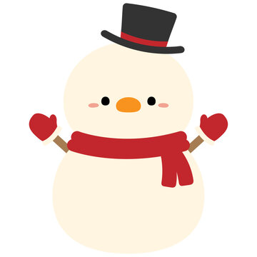雪だるまのイラスト、クリスマスや冬のイラスト素材