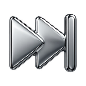 PNG Metallic fast forward button icon.