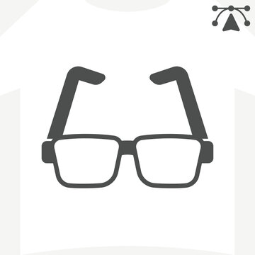 Geometric eyeglass frames solid icon, vision and optics concept. Vector graphics. Timeless elegance, glasses sign and editable stroke, glyph style icon for mobile or web design.