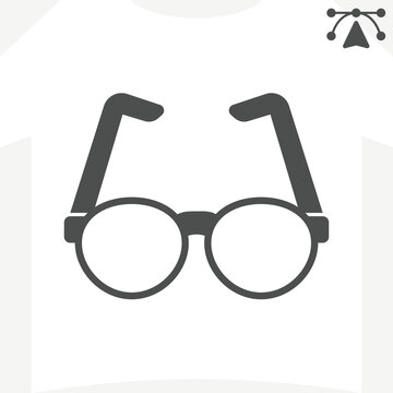 Garamond glasses frames solid icon, vision and optics concept. Vector graphics. Durable comfort, eyeglasses sign and editable stroke, glyph style icon for mobile or web design.
