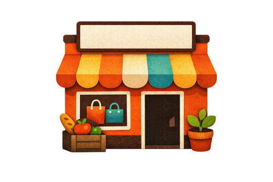 Colorful small storefront illustration