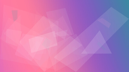 Obraz premium A vibrant abstract composition of translucent geometric forms blends pink, purple, and blue gradients, creating a modern dreamy backdrop for websites, presentations, and creative branding.