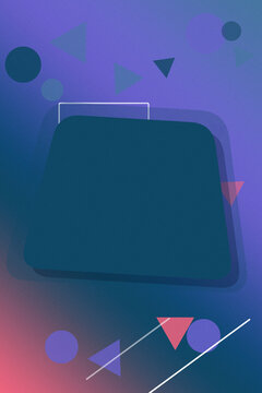 A moody abstract composition of layered rounded forms, circles, and triangles in cool teal tones with vivid violet and coral accents, designed for modern digital layouts.