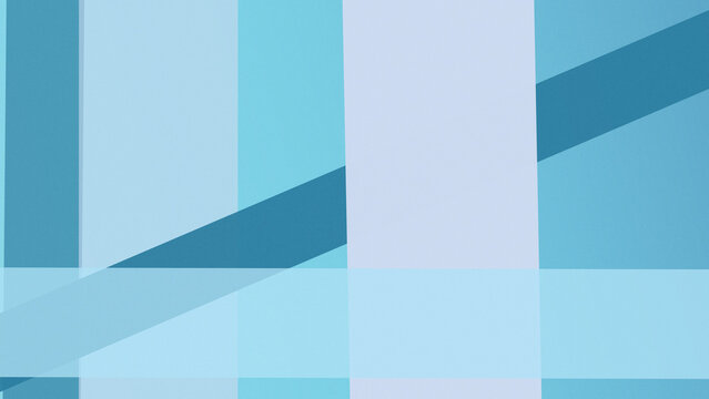 Clean rectangular planes and diagonal forms build a calm architectural composition in pale blue, cyan, teal, and white, suitable for corporate presentations, websites, and layouts.