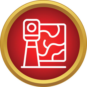 Theodolite icon representing land measurement for cartography and engineering