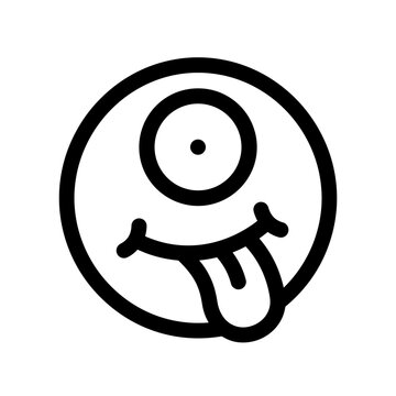 Stupid emoji cyclops face sticking out tongue