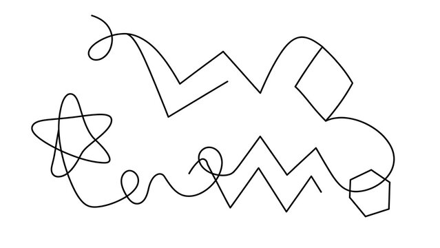 Abstract line art doodles on white background.