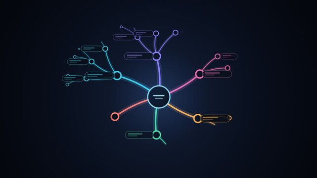 Mind Map Idea Branches Build Animation