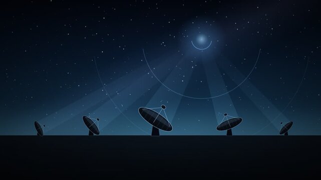 Radio Telescope Array Desert Sky Seamless Loop