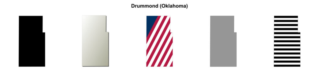 Obraz premium Drummond (Oklahoma) blank outline map set