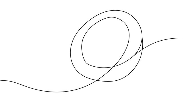 Abstract looped line art on white background.