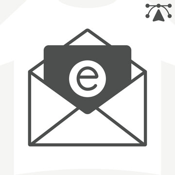 Email envelope shortcut solid icon, communications concept. Vector graphics. Internet letters, message sign and editable stroke, glyph style icon for mobile or web design.