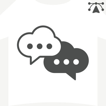 Cloud chat messenger solid icon, messaging concept. Vector graphics. Conversation, exchange sign and editable stroke, glyph style icon for mobile or web design.