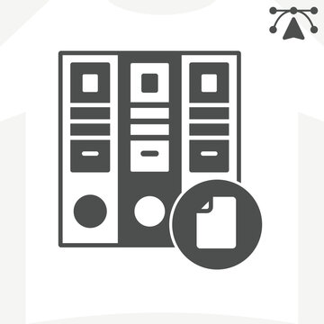 Files library solid icon, documents concept. Vector graphics. Books and study materials sign and editable stroke, glyph style icon for mobile or web design.