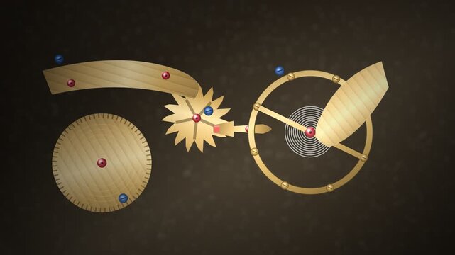 Mechanical Watch Escapement Movement Macro Seamless Loop