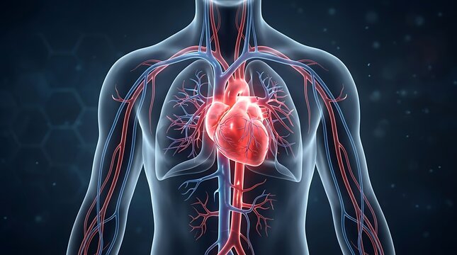 Anatomical view of human circulatory system
