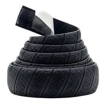 Black rubber handlebar tape roll, textured bicycle grip wrap with adhesive backing, anti-slip cycling bar tape for road bikes