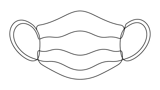 Black and white face mask illustration white background.