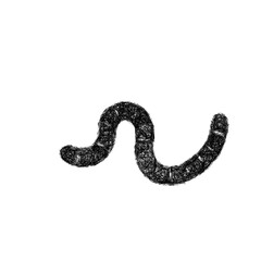 Fototapeta premium Sketch black and white earthworm icon design