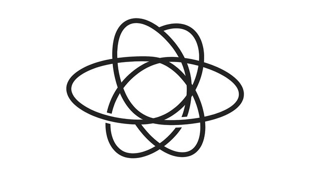 Atomic symbol design on white background.