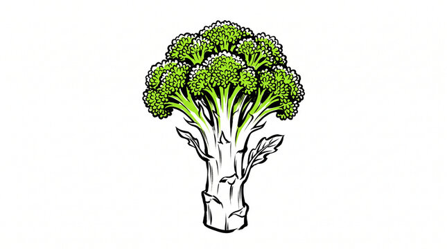 Sketch illustration of a broccoli