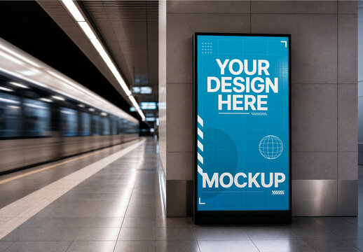 Screen Subway Platform Mockup