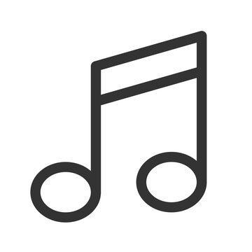 Musical note line icon, sound and melody symbol. Outline vector illustration.