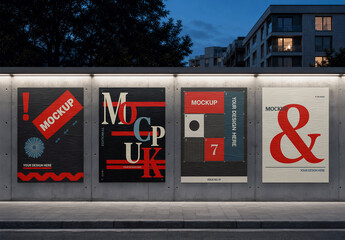 Four Posters Blue Hour Neutral Grade Mockup
