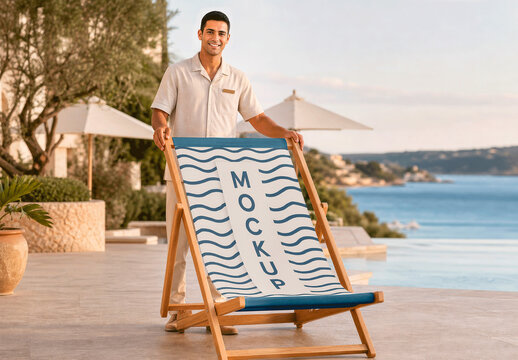Deck Chair Coastal Resort Mockup