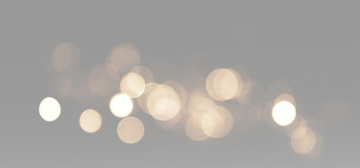 Warm golden light circles with soft bokeh blur, glowing highlights and bright holiday glitter isolated as an overlay PNG © theladydarina
