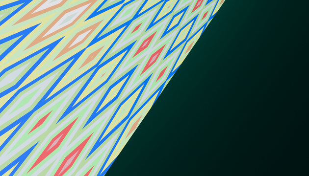 Abstract geometric pattern with colorful diamond shapes and blue