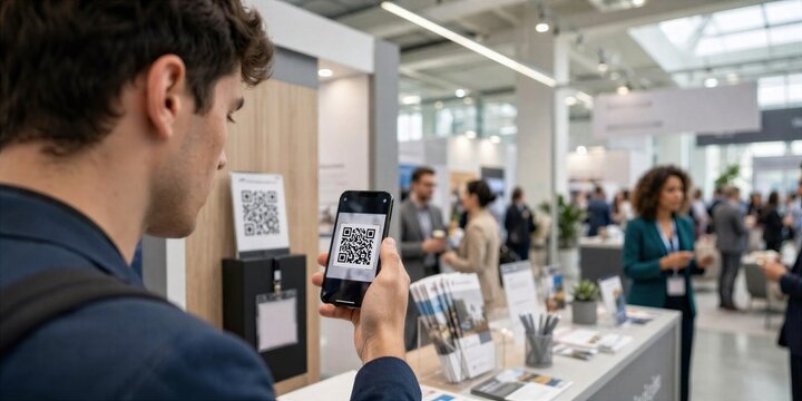 Attendee Scanning Badge at Business Event Check In