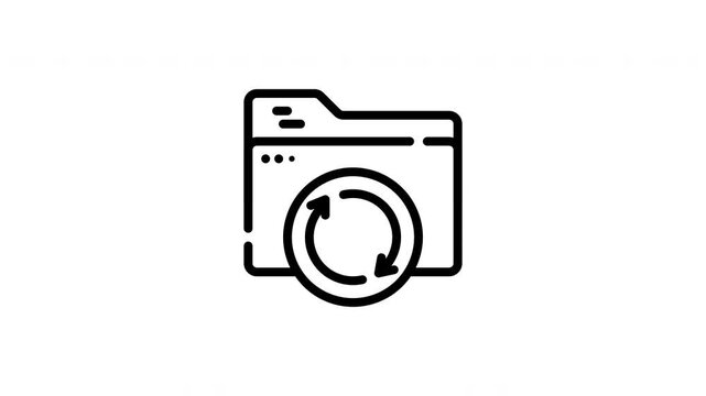 Refresh folder symbol with a circular arrow icon, great for digital file management concepts and data transfer themes. Perfect for tech presentations.
