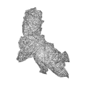 Sketch Svay Rieng (Cambodia) outline map design
