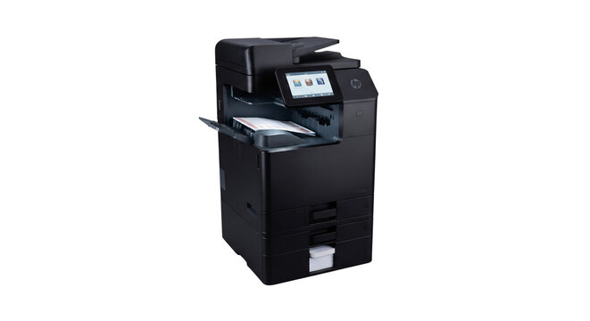 Modern black office multifunction printer and copier