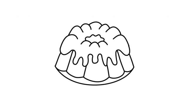 bundt cake illustration outline