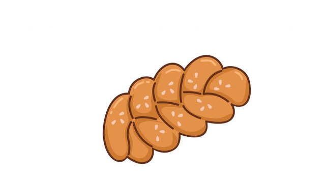 braided challah bread illustration