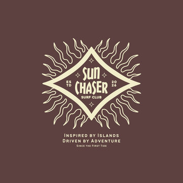 Vintage surf design template for surf club, surf shop, surf merch.	
