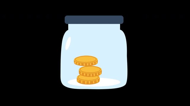 donation jar with coins and hearts illustration, nonprofit, giving