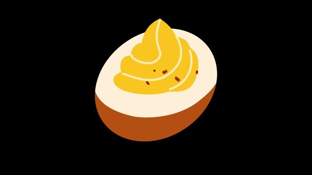 deviled egg creamy filling swirled and sprinkle paprika